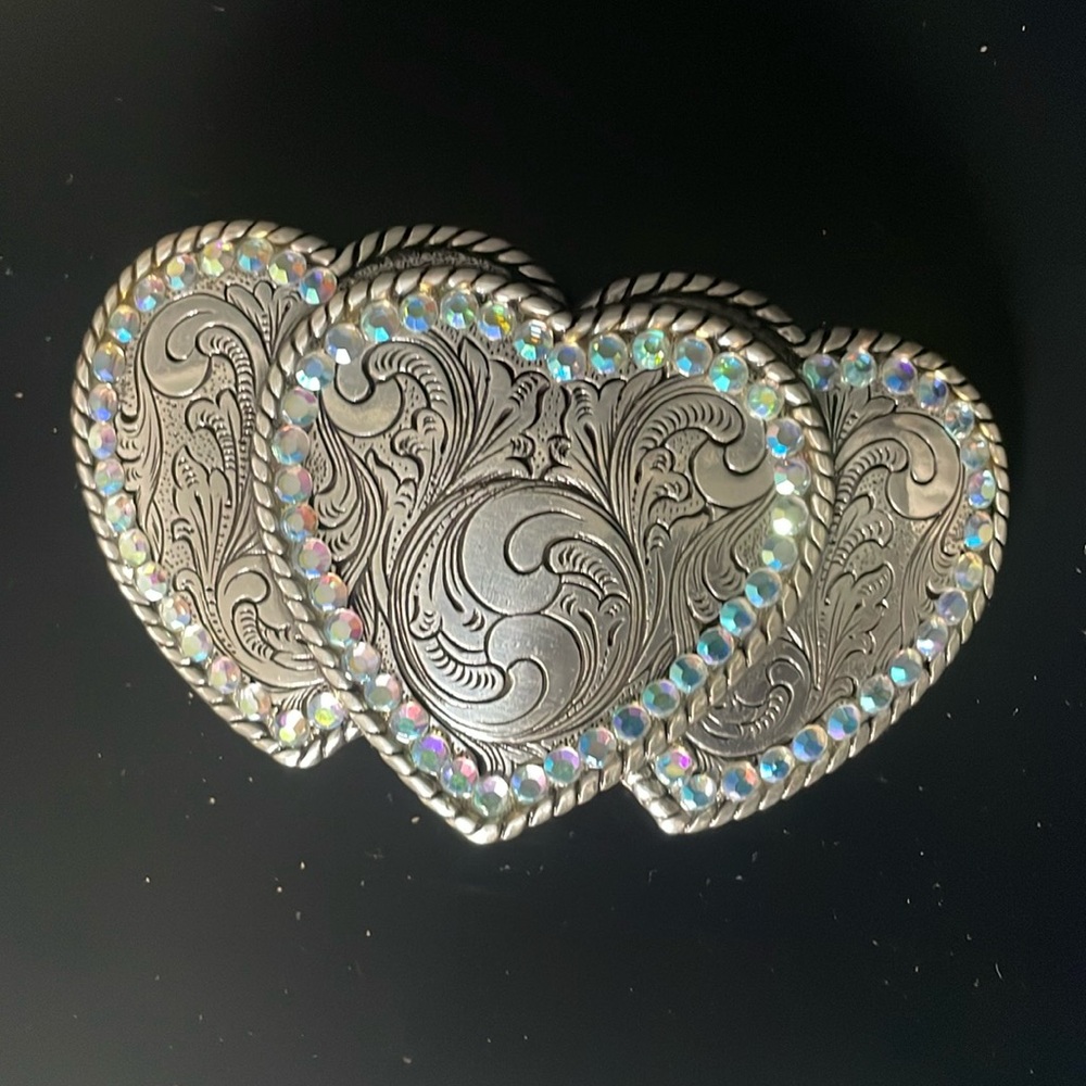 NOCONA buckles heart belt buckle with irridescent stones